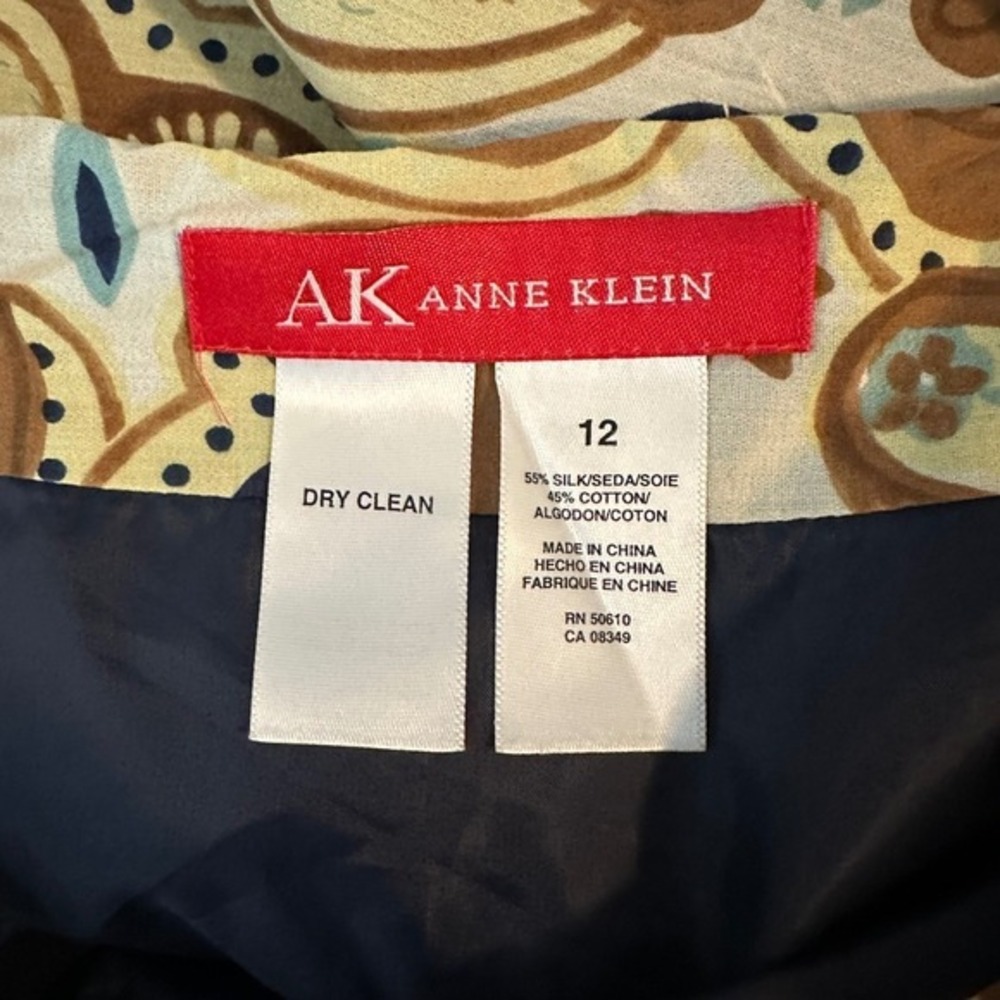 Anne Klein Paisley Silk Blend Midi Skirt Size 12 A-Line Boho - Picture 5 of 5
